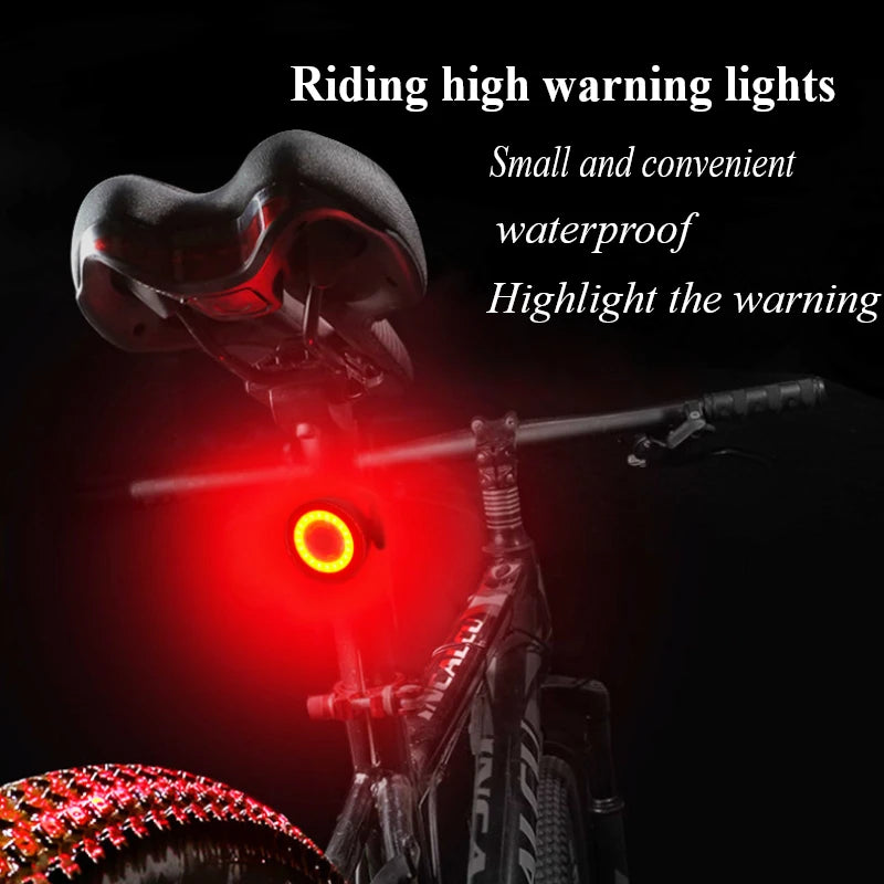 1 juego de luz trasera para bicicleta con sensor de freno inteligente, luz trasera para bicicleta IPX6, luz trasera de carga LED resistente al agua, accesorios para ciclismo