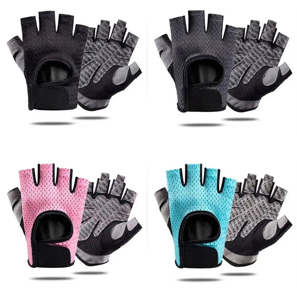 Guantes de entrenamiento transpirables para levantamiento de pesas, guantes sin dedos para gimnasio, ejercicio físico, guantes de medio dedo para levantamiento de pesas, mujeres y hombres