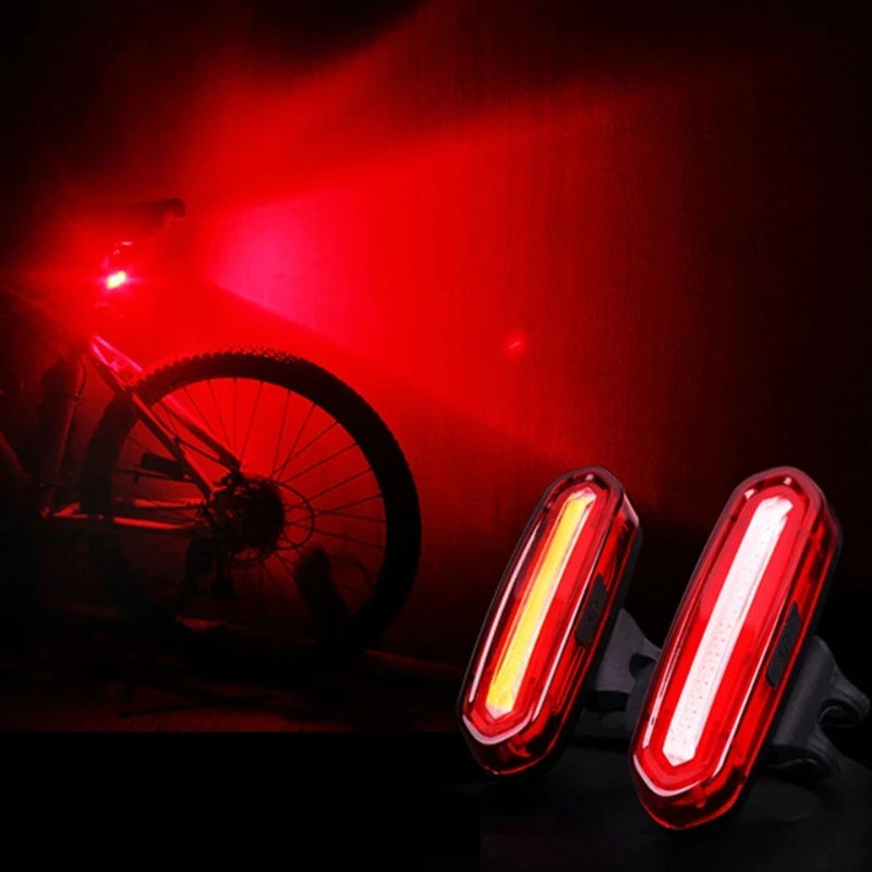 Luz trasera para ciclismo nocturno, luz LED de advertencia para exteriores con carga USB, accesorios para bicicleta