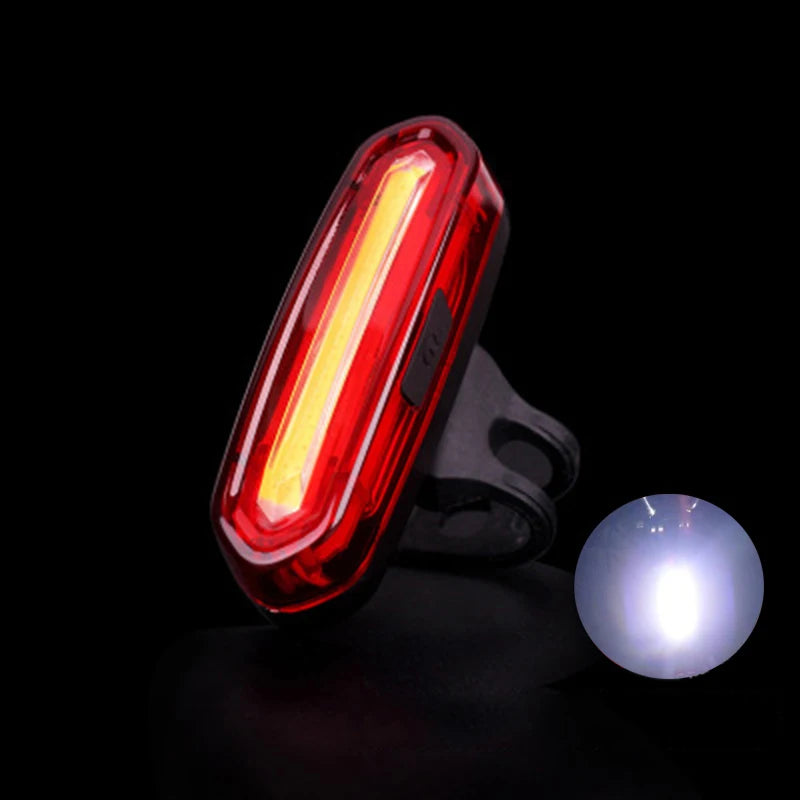 Luz trasera para ciclismo nocturno, luz LED de advertencia para exteriores con carga USB, accesorios para bicicleta