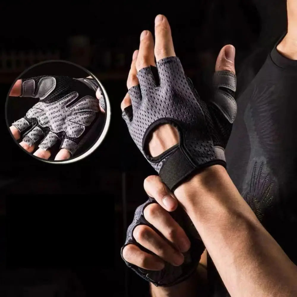 Guantes de entrenamiento transpirables para levantamiento de pesas, guantes sin dedos para gimnasio, ejercicio físico, guantes de medio dedo para levantamiento de pesas, mujeres y hombres